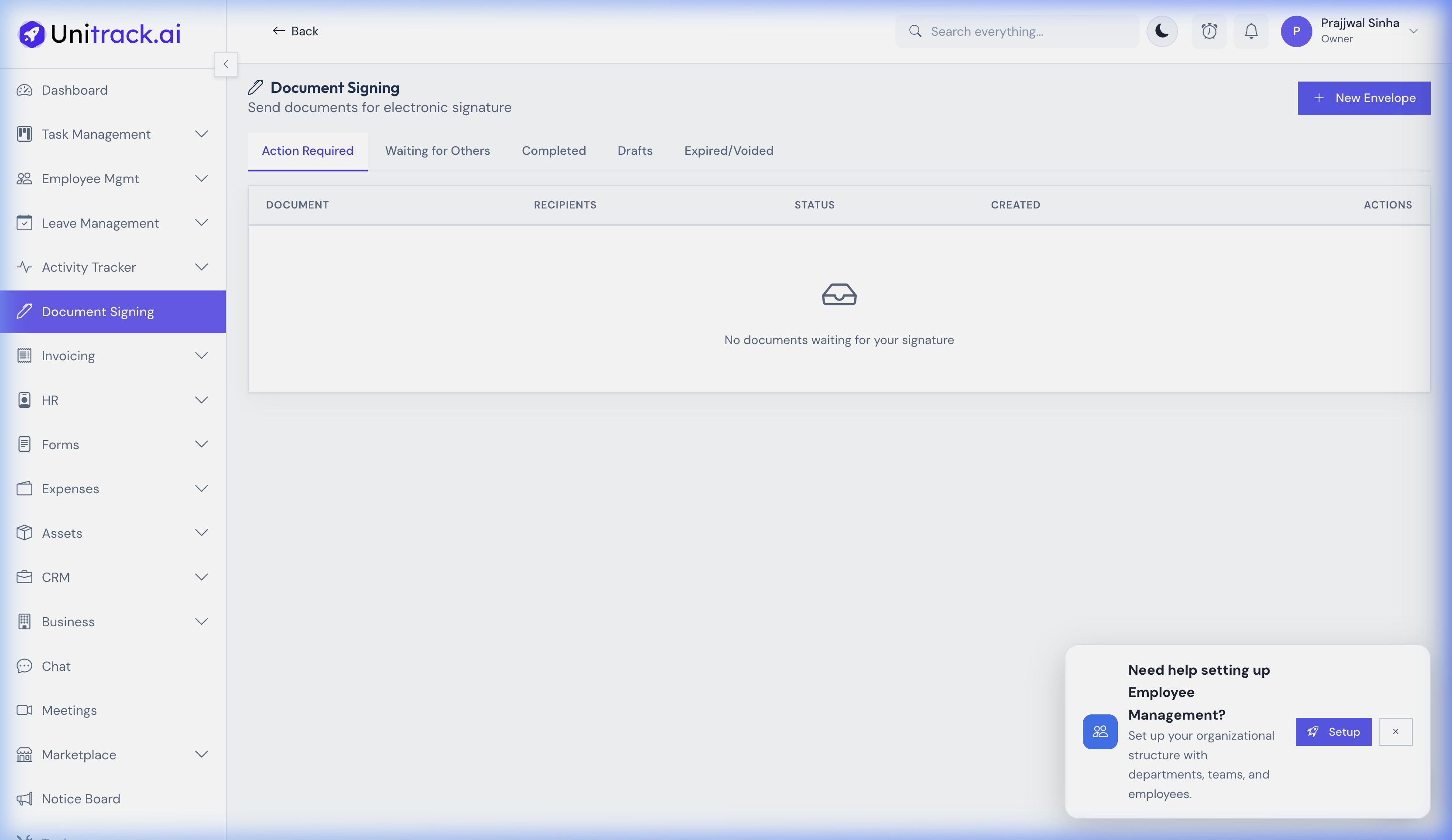 E-Signatures Dashboard