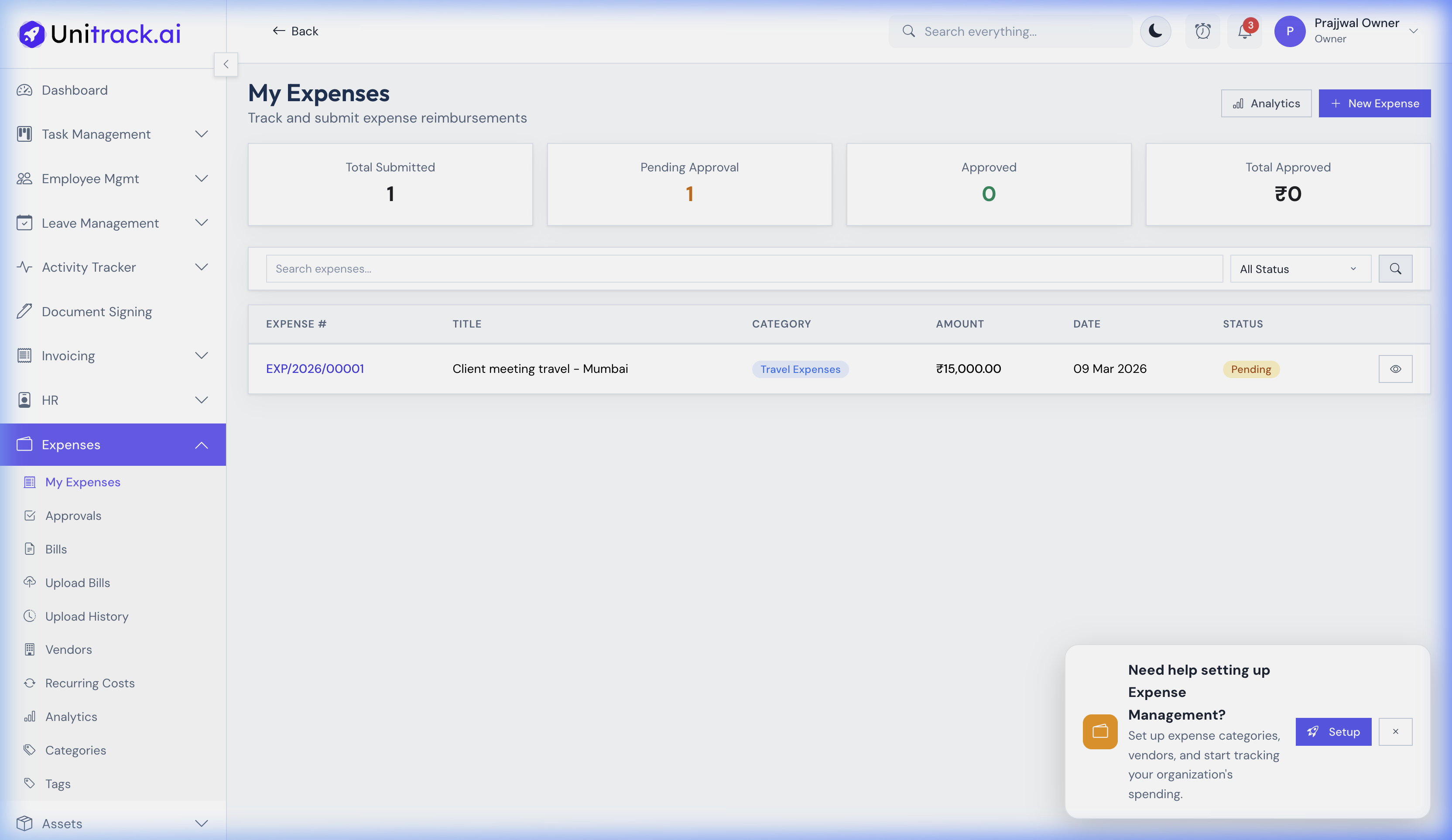 My Expenses Dashboard