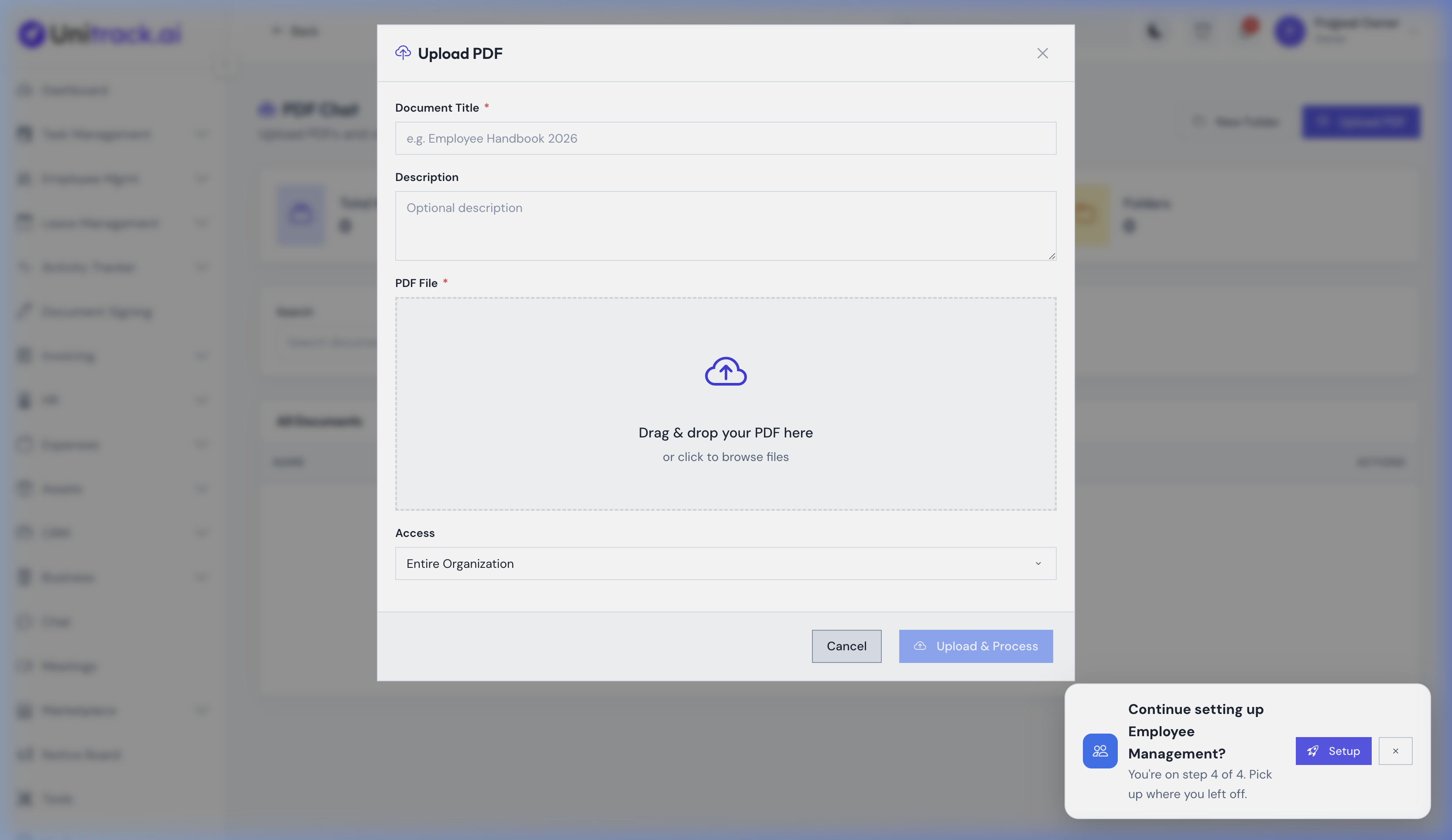 PDF Chat Upload Modal